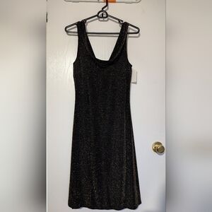NWT Frank Lyman Close To You Black & Gold Cowl Neck Dress